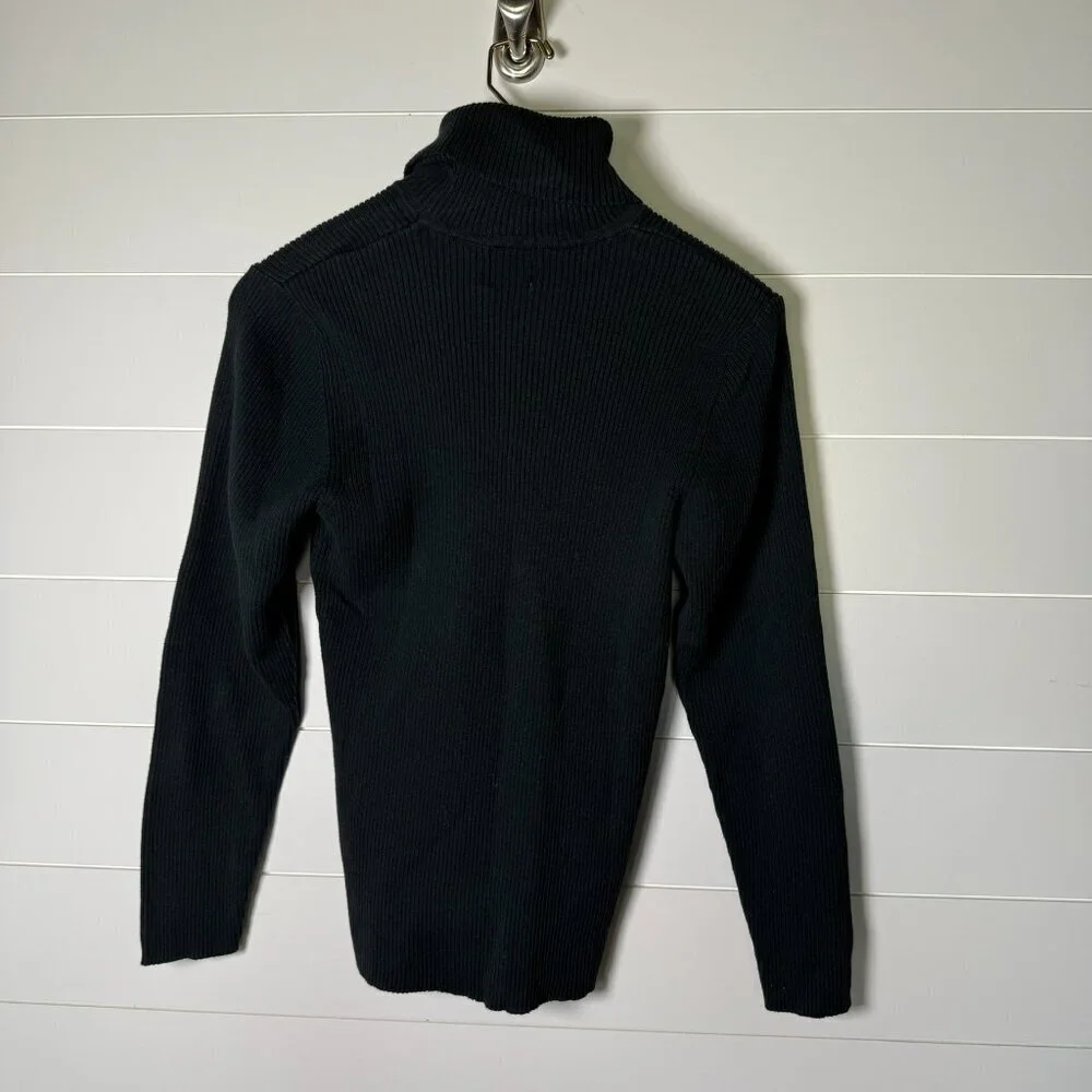 IVY- Black Ribbed Turtleneck Size Large